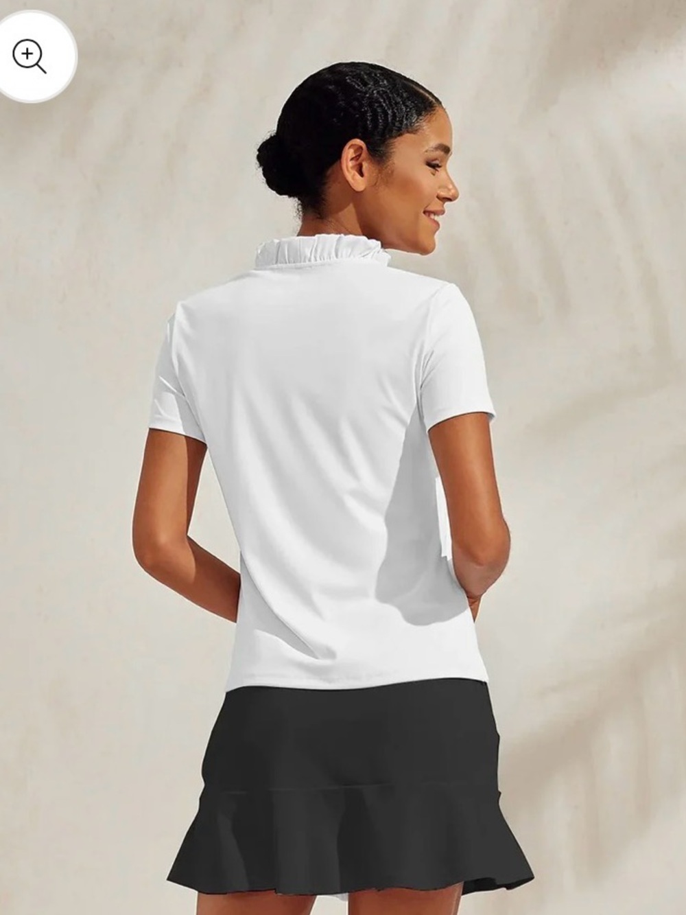 Ruffle V-Neck Performance Polo Top - Picture 4 of 12